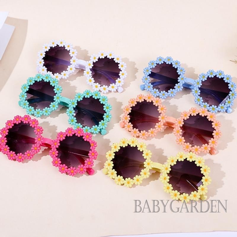 Baga-1-8 tuổi Kính râm bé gái Hoa ngọt ngào dễ thương Phụ kiện du lịch ngoài trời mùa hè