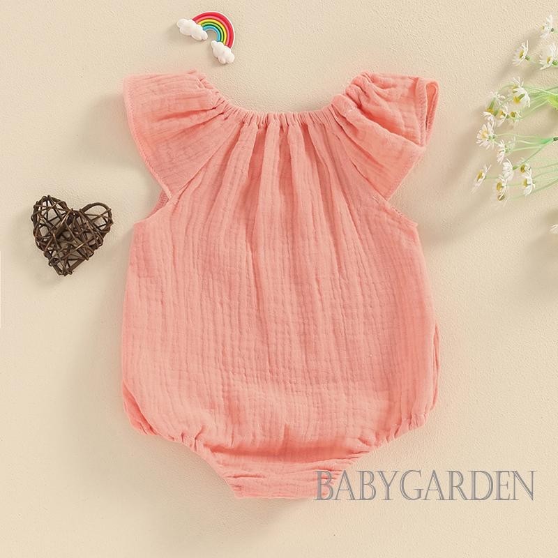 Baga-baby Bé Gái Áo Liền Quần Không Tay Vai Chắc Chắn Cho Trẻ Sơ Sinh Body Quần Áo Mùa Hè Cho Thường Ngày