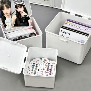 Hộp lưu trữ MEGOCE, Hộp sưu tập thẻ thần tượng trắng, Hộp đựng thẻ ID Hình ảnh Đồ dùng Hộp đựng đồ trang sức