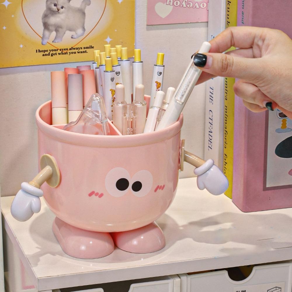 Hộp đựng đồ để bàn HOBBYIN, Hộp đựng bút đa năng đa năng, Hộp đựng văn phòng phẩm hoạt hình bằng nhựa dễ thương
