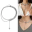 Treeling Thời Trang Màu Bạc Vòng Cổ Hình Trái Tim Mặt Dây Chuyền Và Lớp Dây Xích Choker Hợp Thời Trang Cổ Phụ Kiện Cho Wom