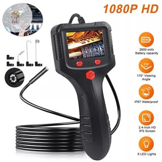 Twe 2.4 '' Màn hình IPS Camera nội soi công nghiệp HD1080P 2 mét Ống cáp kiểm tra cống thoát nước Borescope IP68 Đèn LED chống nước 2600mAh VN