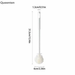 Queenten Bàn chải làm sạch có thể uốn cong Cốc chà sàn Kính lau nhà bếp Dụng cụ làm sạch tay cầm dài Chai uống nước Cốc thủy tinh Bàn chải làm sạch QT