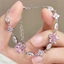 KIN Thời Trang Pha Lê Zircon Vòng Tay Hoa Hồng Ngọt Ngào Zirconia Vòng Tay Hoa Thanh Lịch Dây Đeo Tay Cho Hàng Ngày Sang Trọng