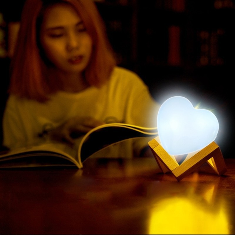 Mis Túi Đeo Vai Ví Đèn Cảm Biến Cảm Ứng Kích Hoạt Hình Trái Tim Đèn Ngủ