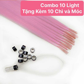 Combo 10 Tép Light Nối Tóc Tặng Kèm Chì Nối Tóc, Tóc Giả highlight Nối Chì Tạo Line Cho Nữ HaminStore