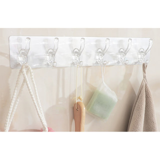 Thanh Treo Dán Tường 6 Móc Trong Suốt Siêu Chắc Siêu Dính ️🏵️ Siêu Thị Hoa