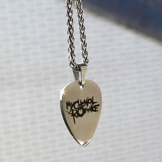 Flgo Vòng cổ bằng thép không gỉ sành điệu với Rock and Roll Guitar Pick Shape Mặt dây chuyền Phụ kiện dây đeo cổ đơn giản cho âm nhạc