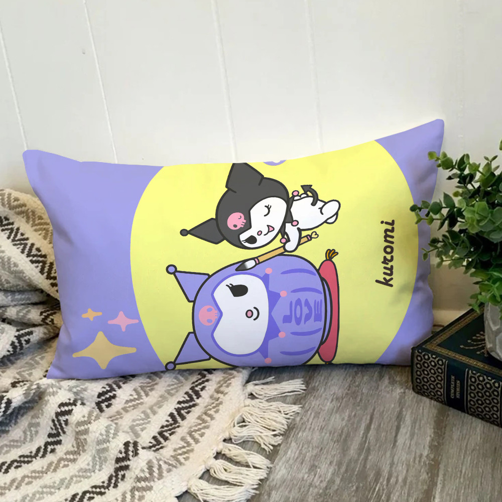 Sanrio Cartoon Kuromi Vỏ Gối Hình Chữ Nhật In Một Mặt Đệm Polyester Trang Trí Nhà Cửa Món Quà Tốt Nhất (Không Có Lõi)