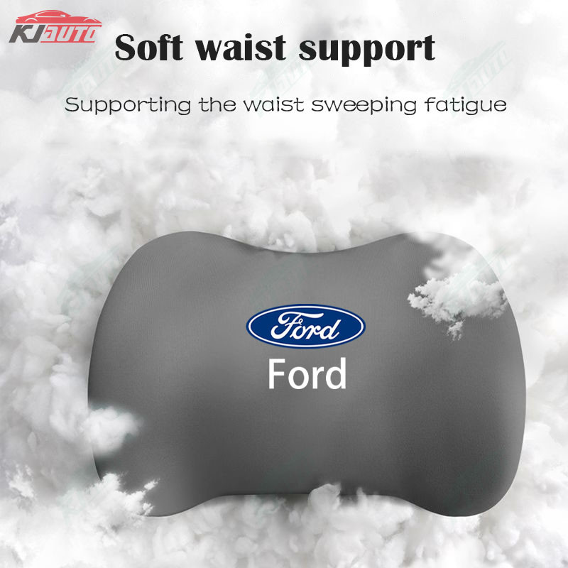 【 Gối tựa đầu & thắt lưng 】 Ford Giảm mệt mỏi - Bảo vệ cổ và vai - Lõi xốp nhớ - Đồng hành lái xe tối ưu cho Ranger Ecosport Focus 5d Kuga Fiesta T6 T7 T8 Territo