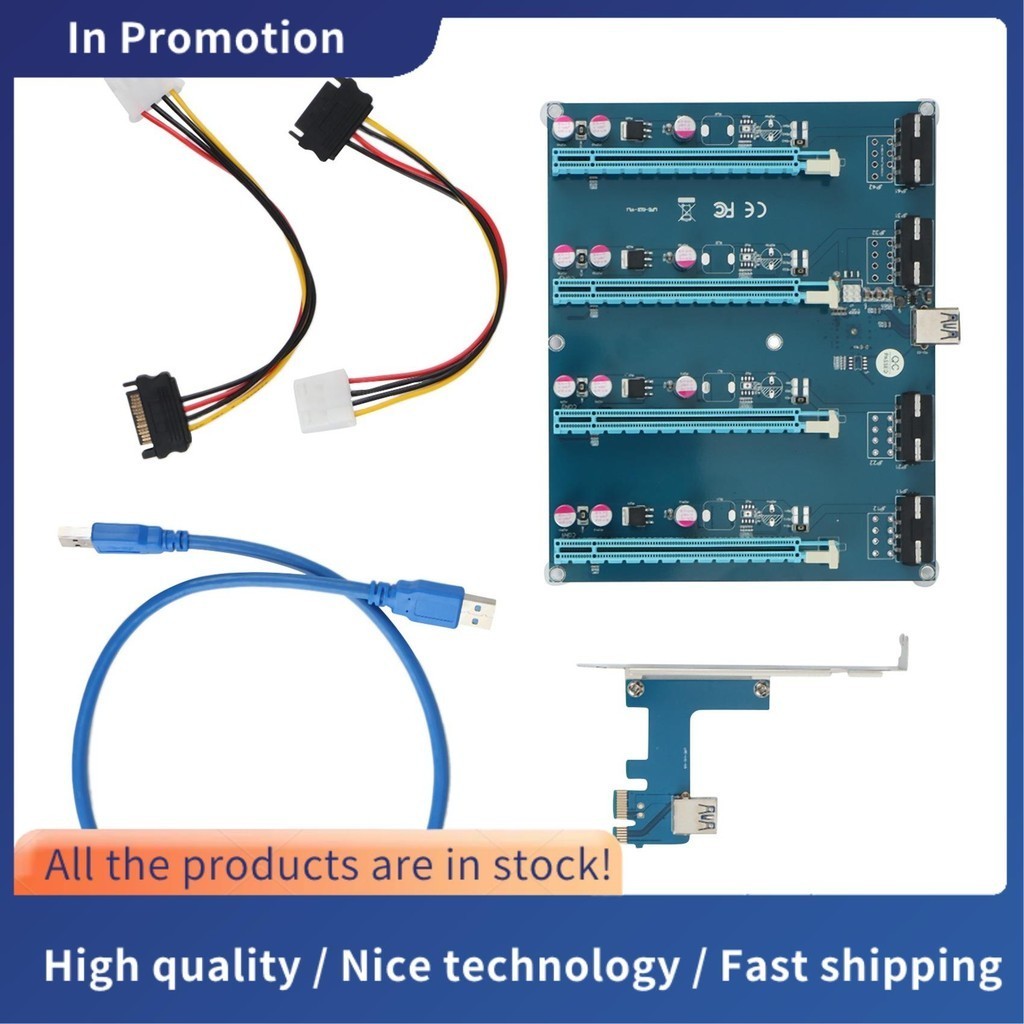 Pcie 1 đến 4 PCI Express 16X Khe cắm Thẻ nâng PCI-E 1X sang Bộ chuyển ...