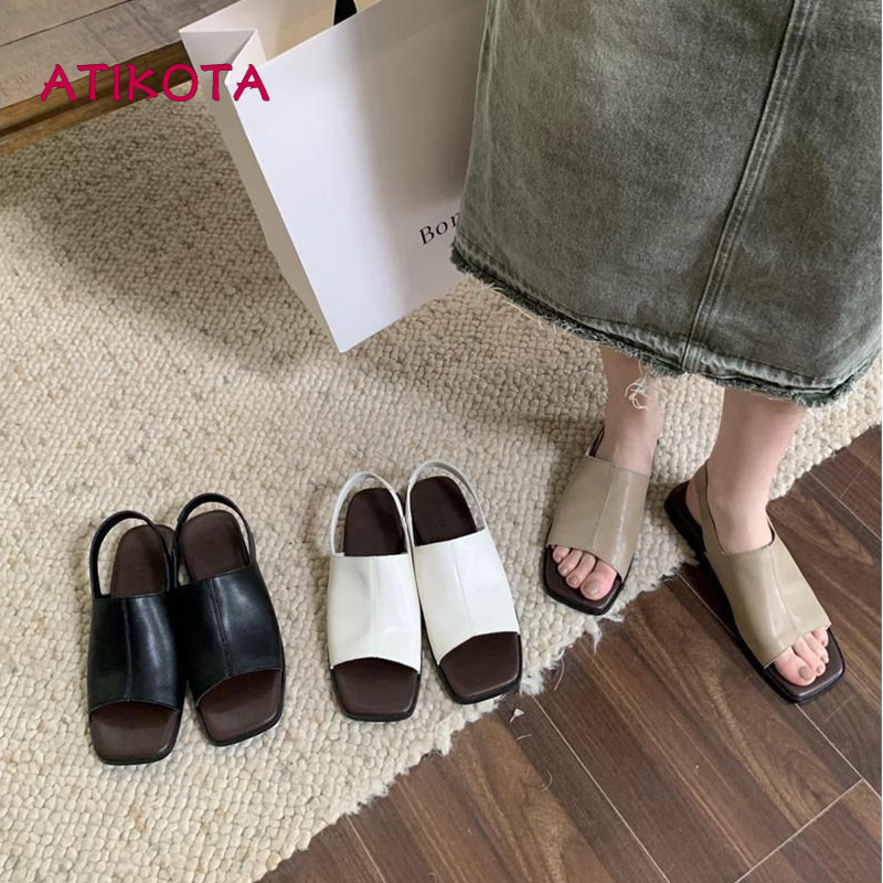 Dép Sandal Nữ Atikota Cho Thời Trang Mùa Hè Thoải Mái Mềm Mại Chống Trơn Trượt Dép Đi Biển Nhẹ Cho Du Lịch