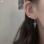 1 Đôi Gothic Punk Phong Cách Hợp Kim Thả Bông Tai Màu Đen / Bạc Ngôi Sao Chữ Thập Thời Trang Đơn Giản Tai Dành Cho Nữ Trang Sức Đá Mới