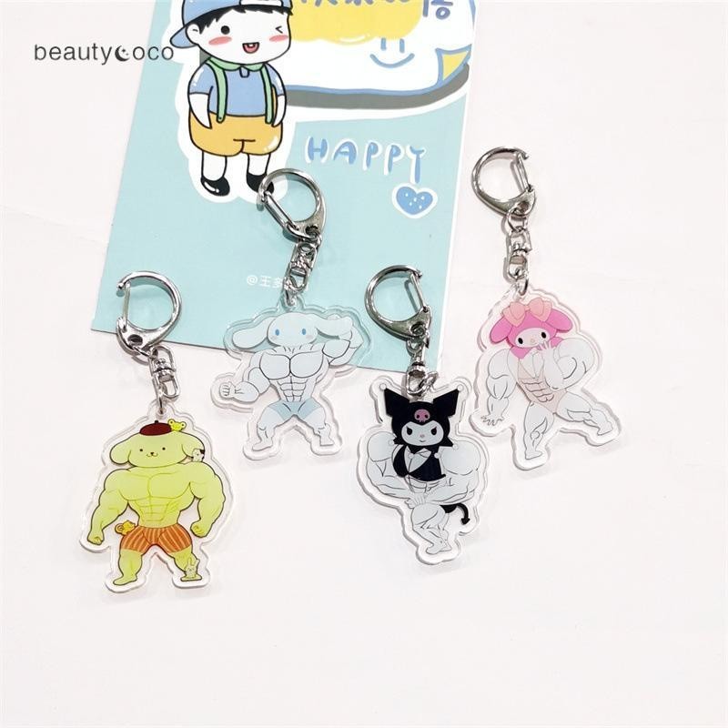Móc Khóa Acrylic Hình Hello Kitty Cơ Bắp Kuromi Pie Dastar