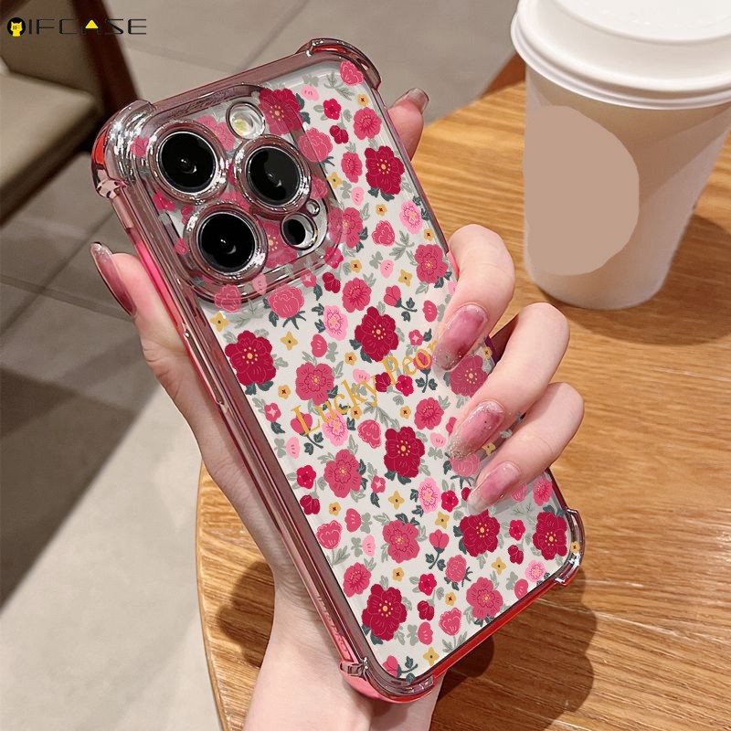 Dành Cho Xiaomi 17 15 15T Civi 5 Poco X7 Pro Max Ultra F7 Xiaomi17Ultra Xiaomi15T Ốp Điện Thoại Hoa Mẫu Đơn Hoa Hồng Mùa Xuân Dễ Thương Sang Trọng Chống Sốc Trong Suốt Vỏ