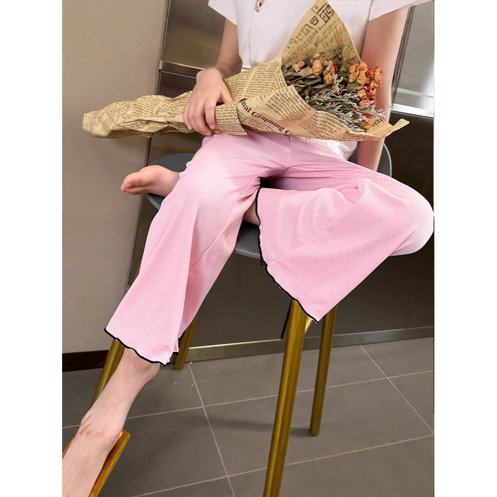 Mùa hè Phong Cách Mới Trẻ Em Quần Ống Rộng Thường Ngày Cho Bé Gái Drap Màu Trơn Quần Rời Hợp Thời Trang Nữ Lắc Quần Phiên Bản Hàn Quốc Quần loe Vừa Lớn Trẻ Em Phong Cách Phù Hợp 100-150 Kích Thước HVP