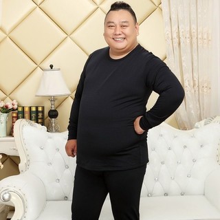 Plus Size Nam Mùa Đông Dài Tay Áo Thun Mỏng Đáy Oversize Quần Lót Nhiệt