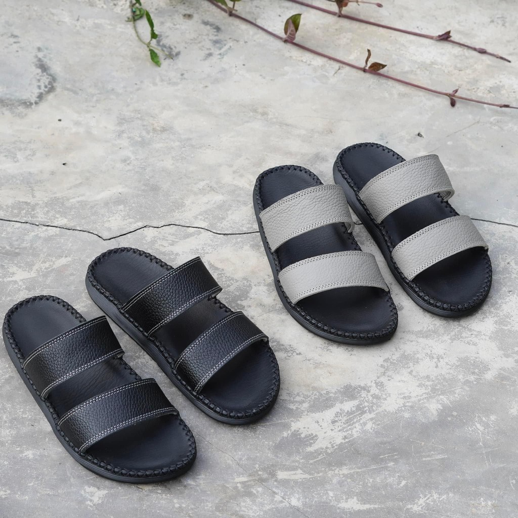 Dép Doctor 2 Quai Quốc Dân Halita , Đế cao gần 3cm , may chỉ toàn bộ , mặt da êm chân.