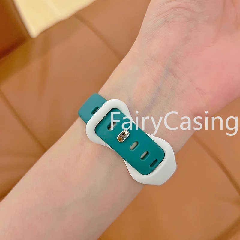 Dây đeo silicon + Vỏ tương thích cho Watch Series 10 46MM 9 49mm Ultra2 45mm 41mm 44mm 38mm 42mm 40mm cho iWatch 8 7 SE 6 5 4 3 2 1 Bộ dây đeo đồng hồ