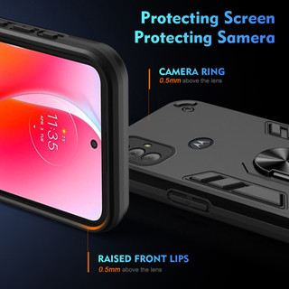 Dành Cho Motorola Moto G Power 2022 / G Power 5G 2023 Ốp điện thoại Có Chân Đế Vòng Metel Giá Đỡ Từ Tính Lưng Cứng Mềm TPU Edge Chống Sốc Chống Rơi Mỏng Bao