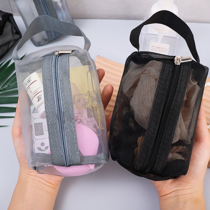 [Đặc sắc] Túi đựng đồ vệ sinh - Túi đựng đồ lưới - Dụng cụ trang điểm - Hộp đựng bút mỹ phẩm - Ins, Nylon, Dung tích cao, Chống bụi, Cầm tay - Túi đựng đồ - Phụ kiện du lịch