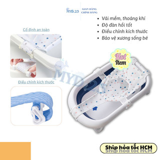 Lưới tắm cho bé sơ sinh Myd.23 kích thước điều chỉnh thoáng khí, dày dặn mềm mại phù hợp với nhiều loại bồn, thao tắm