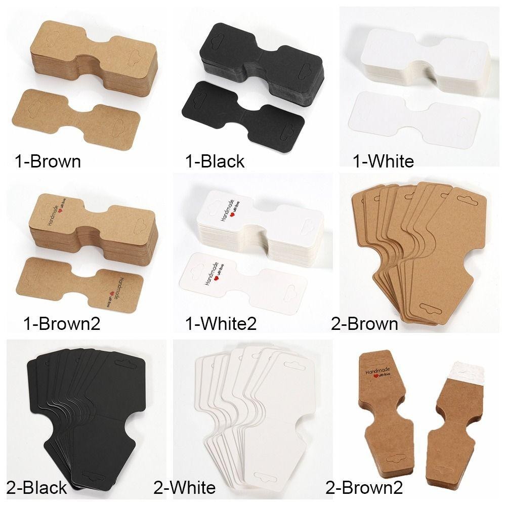 MARGREDY 50 CÁI Thẻ đóng gói trang sức, Gói DIY Giấy trưng bày bìa cứng, Dây đeo cổ tay nhiều màu thời trang Dây buộc tóc treo thẻ trống