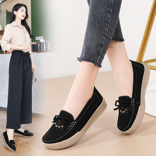 Giày Moccasin Nữ Da Thật Thoáng Khí Giày Dép Đế Mềm Thoải Mái Chống Trơn Trượt Sẵn Sàng Giao Hàng Với Giày Nữ Còn Hàng Miễn Phí Vận Chuyển