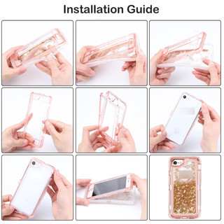 8 Màu Mới 3 Trong 1 Bảo Vệ Nhiệm Vụ Chống Sốc Giáp Ốp Lưng Điện Thoại IPhone 16 15 14 13 12 Pro Max Promax 16 Plus Bao Trong Suốt Lấp Lánh Quicksand Vỏ Điện Thoại PC TPU