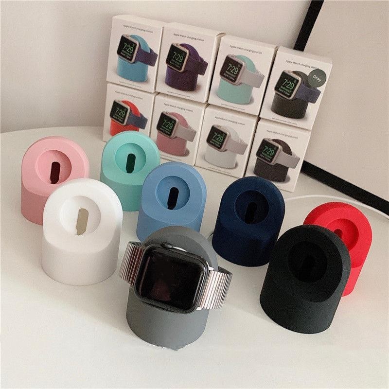 Giá đỡ sạc gắn đế silicon cho Apple Watch 46MM Ultra 3 2 1 49MM Series 11 10 9 8 41MM 45MM 40MM 44MM 42MM 38MM 6 5 4 3 2 SE band 42mm 44mm 40mm Giá đỡ cáp sạc