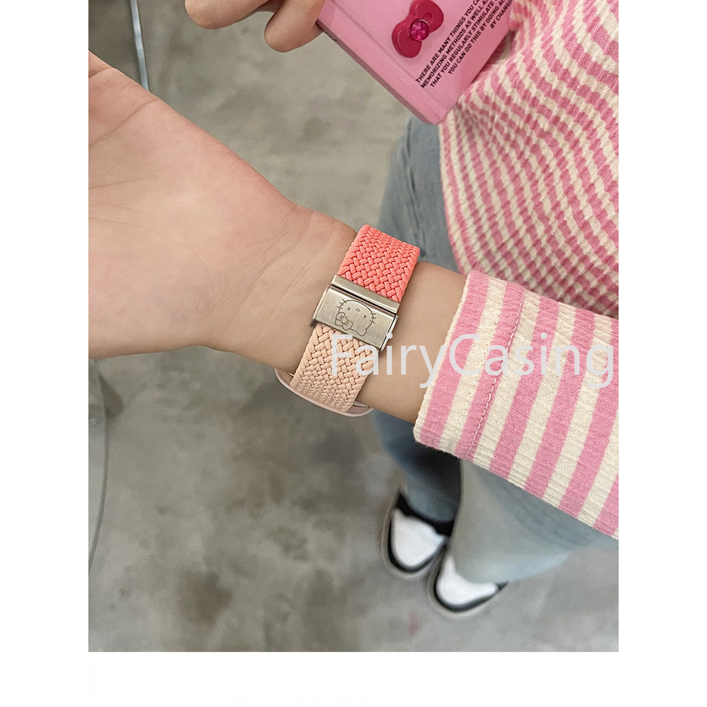 Hoạt Hình Mèo Dễ Thương Silicone S11 Dây Đeo + S11 Dành Cho Apple Watch Band Ultra 2 49MM Series 9 45mm 41mm 44mm 40mm Correa 38 42mm Vòng Tay iwatch 8 7 SE 6 5 4 3 45 mm 41mm Bao