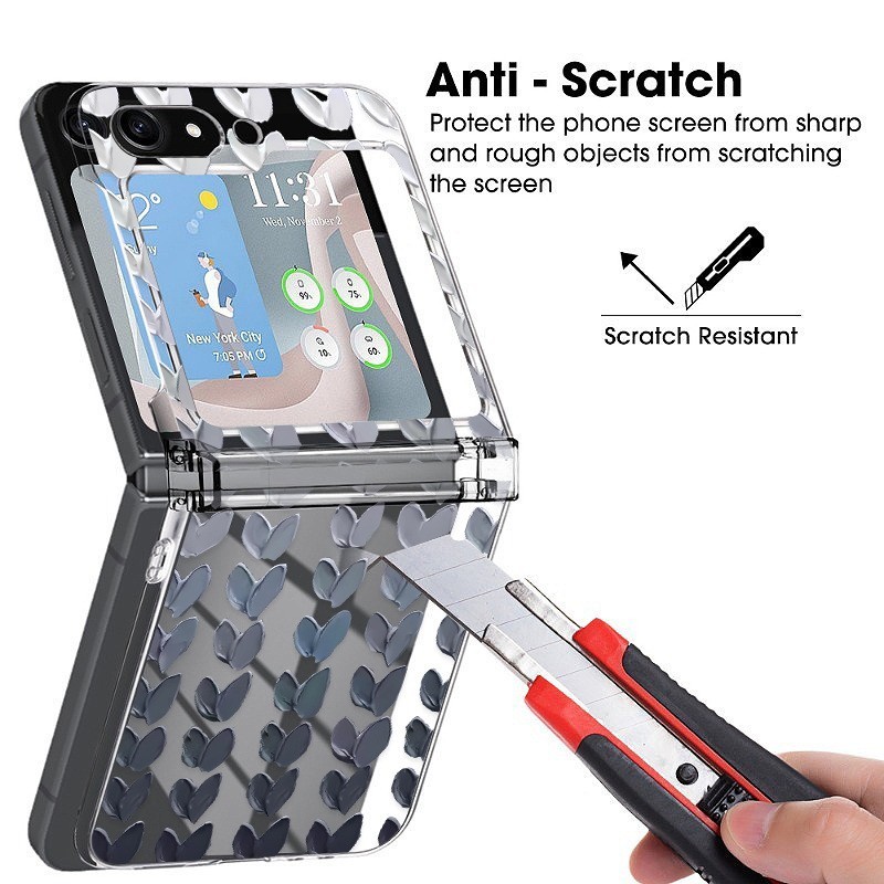 Ốp điện thoại Cho Samsung Galaxy Z Flip 5 Z Flip 4 Z Flip 3 Trái Tim Tình Yêu Nhiều Màu Sắc Chống Sốc Có Bản Lề Cứng Mỏng Gấp Ốp điện thoại Samsung Z Flip5 Flip4 Flip3 5G Ốp điện thoại