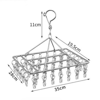 Móc Chùm Inox 304, Móc chùm vuông inox chất lượng cao phơi đồ, Mắc Phơi Quần Áo Cao Cấp Bền Đẹp 40 kẹp