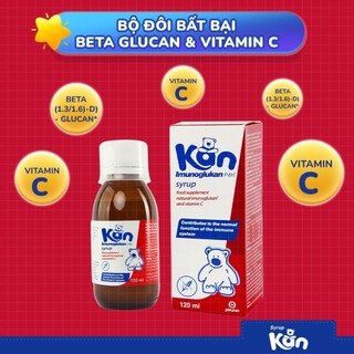 [Mua 2 Tặng 1] Combo 2 Siro Kan ImunoGlukan hỗ trợ miễn dịch nâng cao sức đề kháng cho bé - chai 120ml