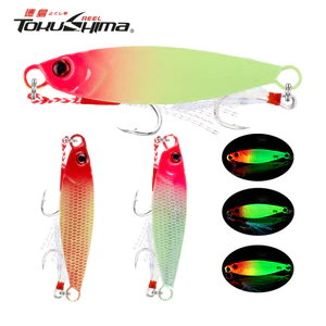 Kim Loại Jig Mồi Câu Cá 3 Màu Dạ Quang Thìa Mắt 3D Jigging Đúc Mồi 7g / 10g / 15g / 20g / 30g Mồi Kim Loại Chìm