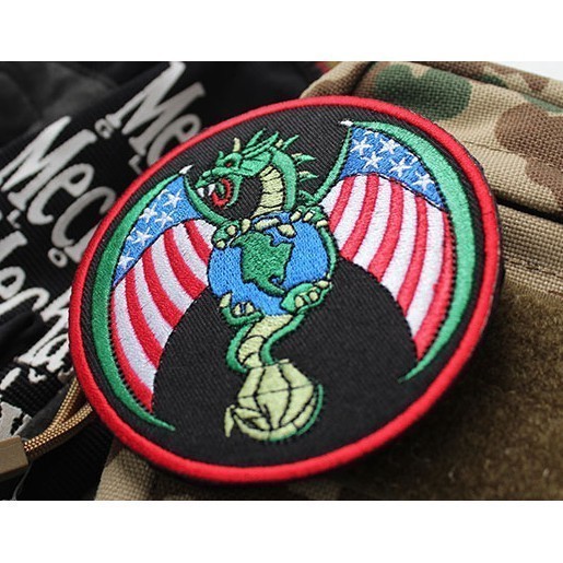 Patch vải velcro rồng Mỹ dán ba lô, nón , quần áo , túi xách