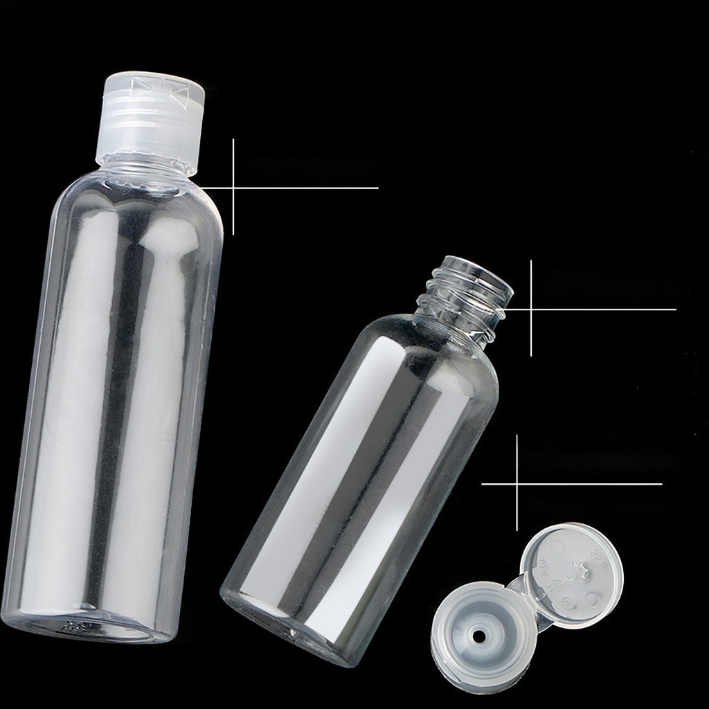 Set 10 Vỏ Chai Lọ Nhựa Pet Nắp Bật [5ml-100ml] Chiết Gel Rửa Tay, Dầu Gội, Sữa Tắm TOOL