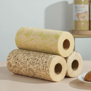 Khăn giấy rửa chén NETDWELL 60 tờ/cuộn, khăn bát đĩa chống dính đa năng tái sử dụng, dày dặn cho nhà bếp, sợi tre