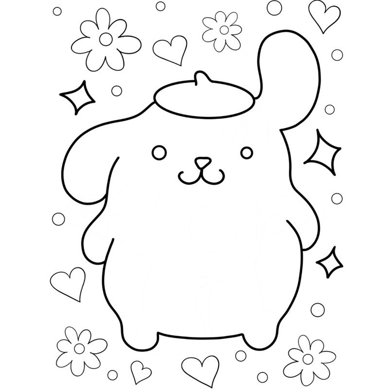 Pompompurin - Set 10 Tờ Tranh Tô Màu A4 A5 cho bé Dùng Màu Sáp, Màu Chì ...