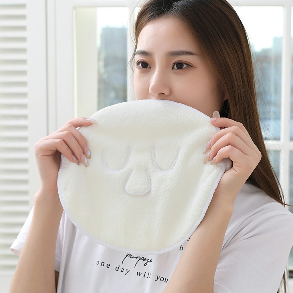 Khăn mặt nạ chườm nóng,  xông hơi thoáng lỗ chân lông, thư giãn mặt