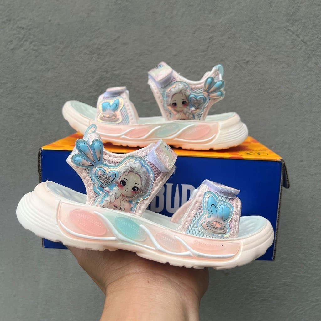 sandal bé trai bé gái dép quai hậu cho bé êm chân khâu đế công chúa chống tượt QCCC full box size đại A12 B12
