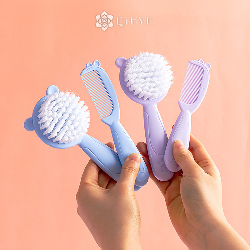 Qrhyk 2 Chiếc Lược Tóc Cho Bé Di Động Sơ Sinh Tập Đi Mềm Nylon Máy Mát Xa Tóc Lược Bộ Bé Kid Chăm Sóc Tóc Tiếp Liệu Mới
