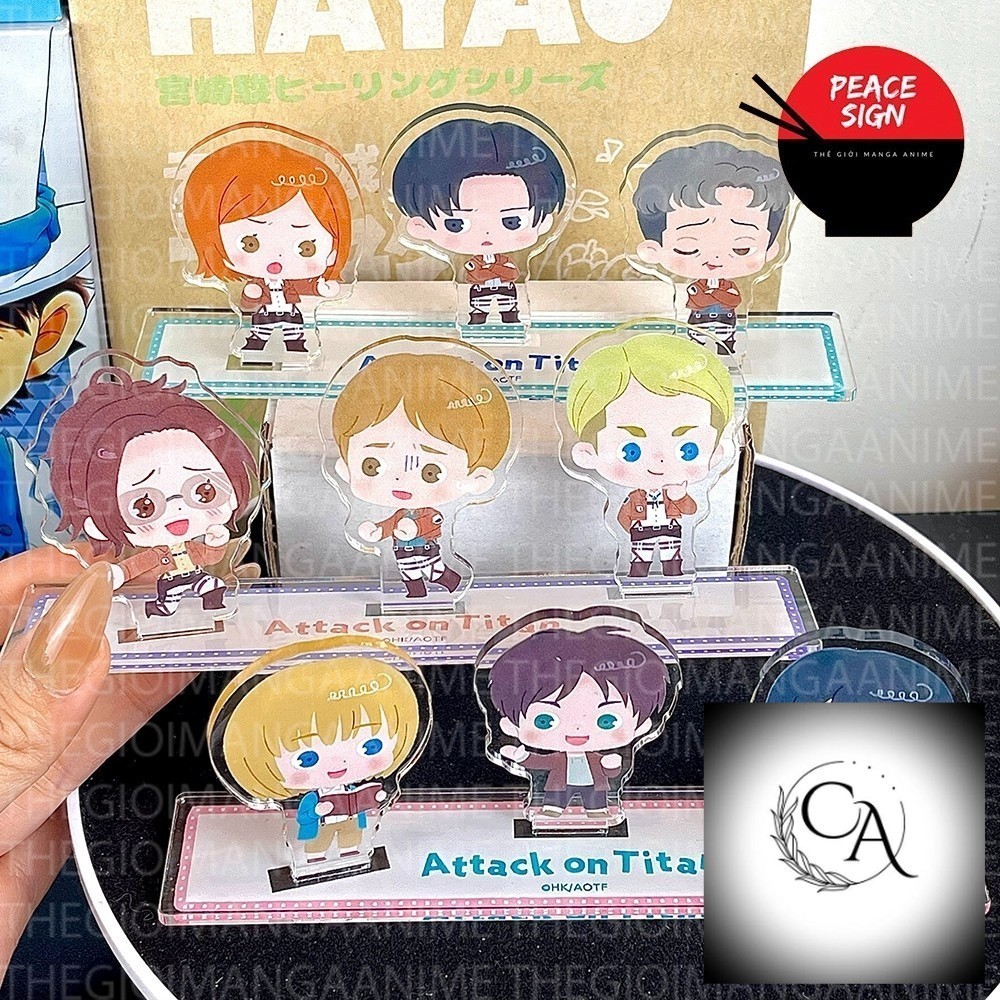 Bộ mô hình mini 3 nhân vật ATTACK ON TITAN chibi Levi Hanji Eren Mikasa ...