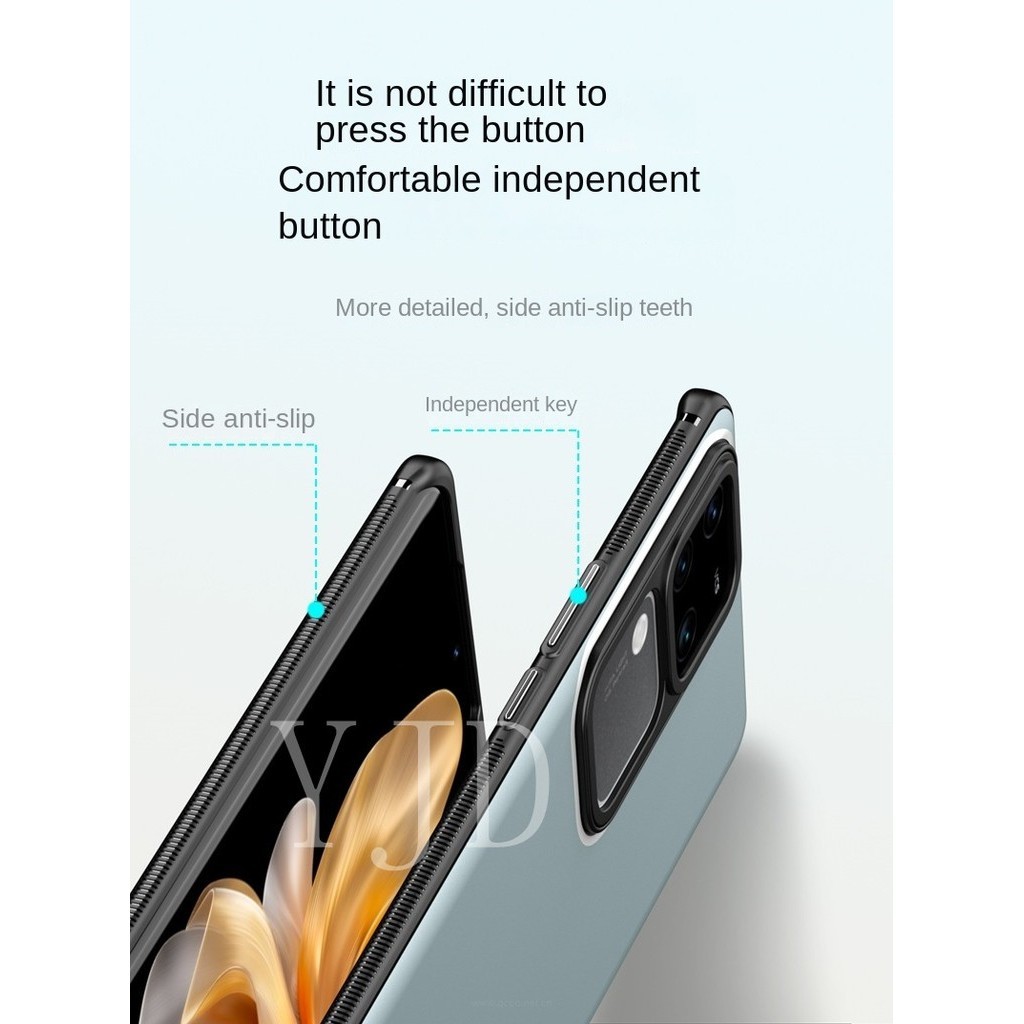 Ốp Lưng Cho Vivo V30 Pro Chặn Đôi Màu Cảm Thấy Tốt TPU Chống Sốc Vỏ Điện Thoại