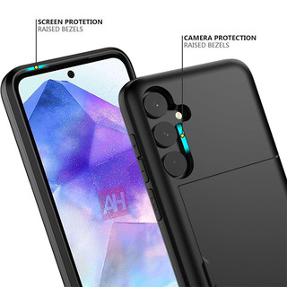 Dành Cho Samsung Galaxy A55 Ốp Lưng Ví Đựng Thẻ ID Khe Cắm Cửa Trượt Ẩn Túi Chống Trầy Xước Hai Lớp Bảo Vệ Vỏ Cứng TPU Ốp Lưng