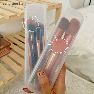{Yan3} Dụng cụ sắp xếp cọ trang điểm trong suốt có nắp Hộp đựng bút chì lông mày dành cho nữ di động Dụng cụ trang điểm {yancrane3.vn}