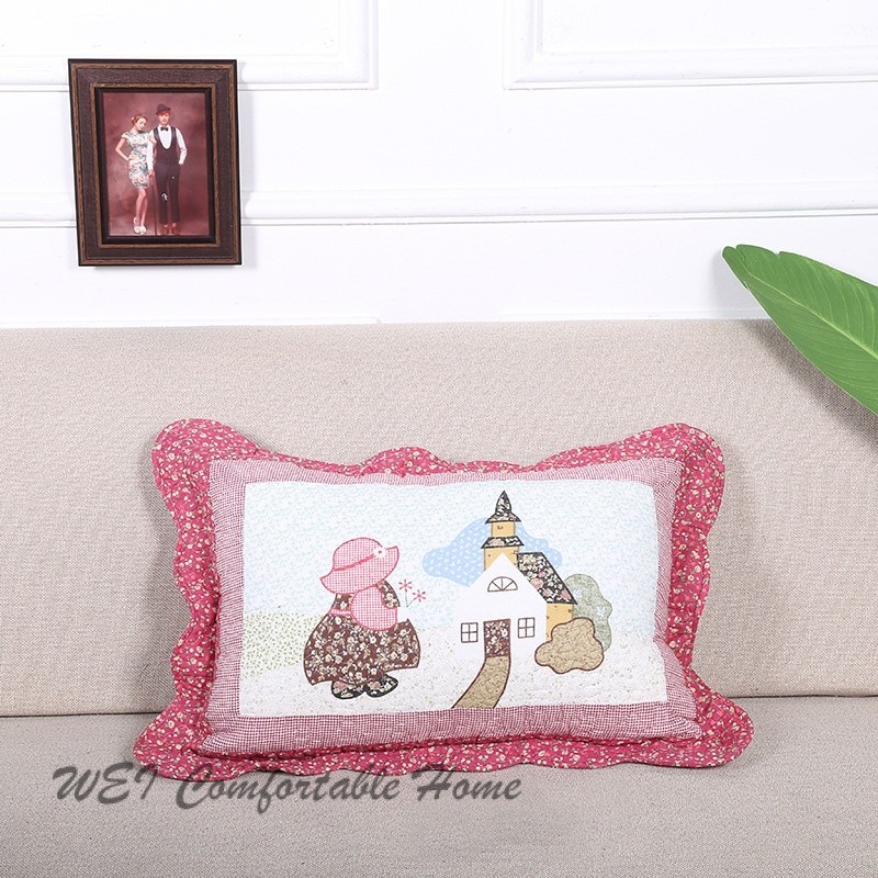 Vỏ gối cotton nguyên chất, vỏ gối hoa, vỏ gối không lõi, thoải mái cho nhà