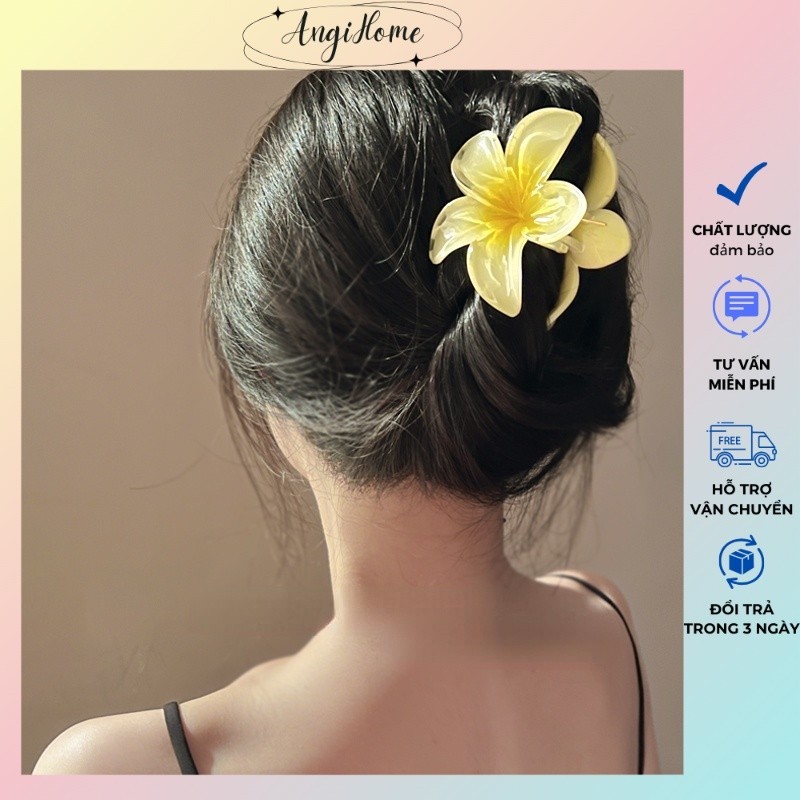 Kẹp tóc hình hoa sứ màu kẹo ngọt phong cách Hàn Quốc siêu xinh 8cm ANGIHOME