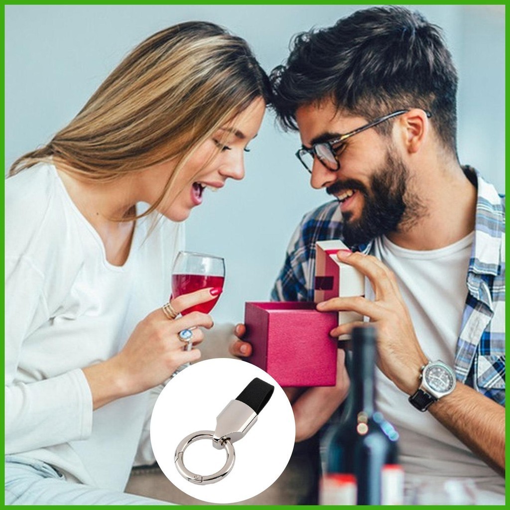 Móc khóa da ô tô cho nam nữ, chống mất, kèm kẹp kim loại, nhẫn móc chìa khóa xe wipqsvn