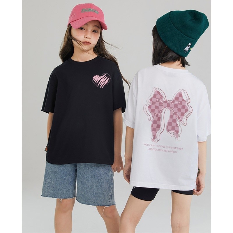 Áo thun thời trang Emily Butterfly 2024 Áo thun bé gái mới 2-12 tuổi